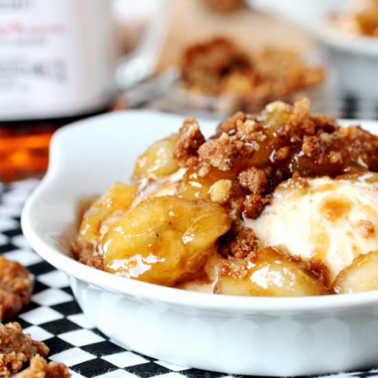 Bourbon Glazed Banana Dessert