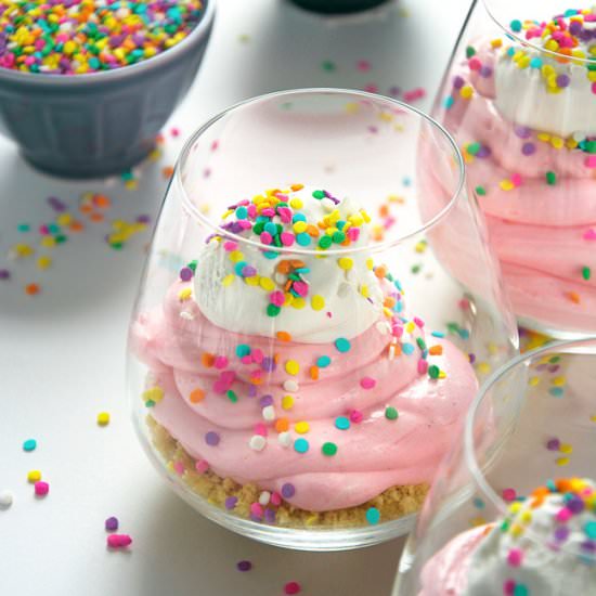 No Bake Cake Batter Cheesecake