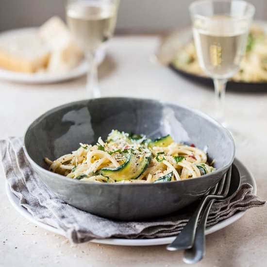 lemony zucchini carbonara