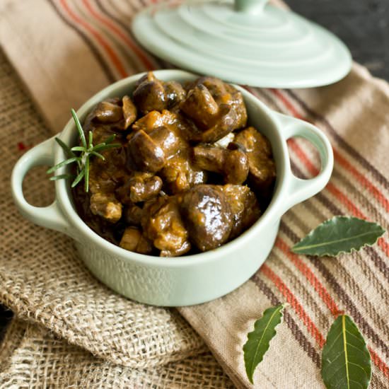beef stew with wild mushrooms