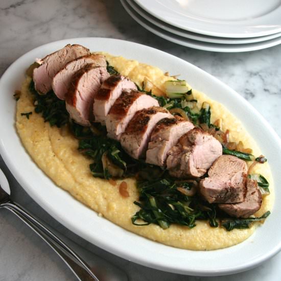 Pork with Greens & Polenta