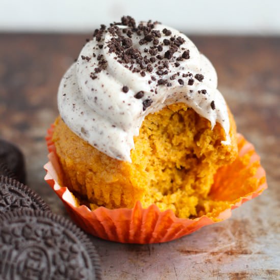 Pumpkin Oreo Cupcakes