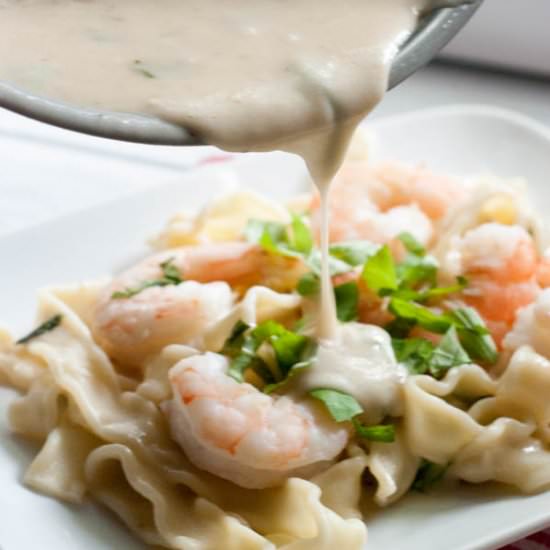 Creamy Lemon Basil Shrimp Pasta