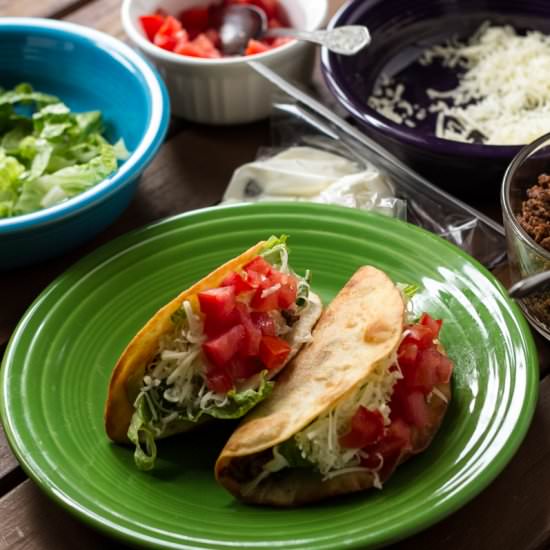 Tacos with Crispy Flour Shells