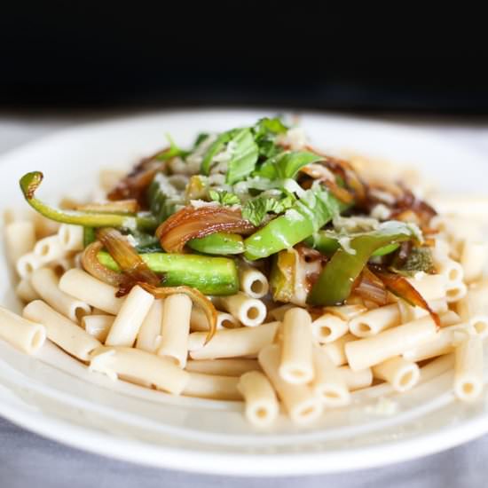 Gluten Free Pepper Onion Pasta