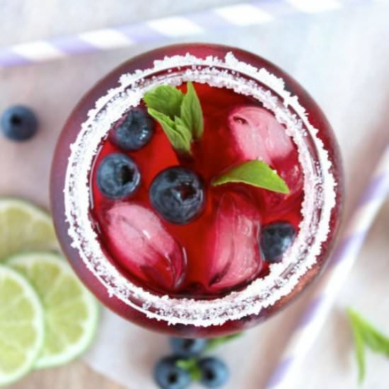 Blueberry Mint and Lime Iced Tea