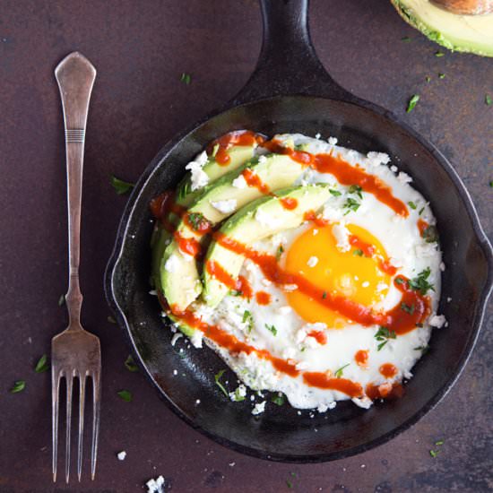 Sunny-Side Up Egg with Sriracha