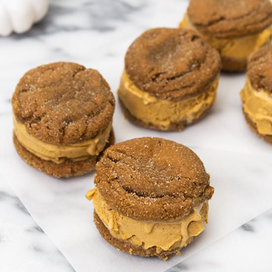 Pumpkin Ice Cream Sandwiches