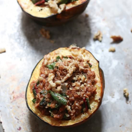 Red Lentil Stuffed Acorn Squash