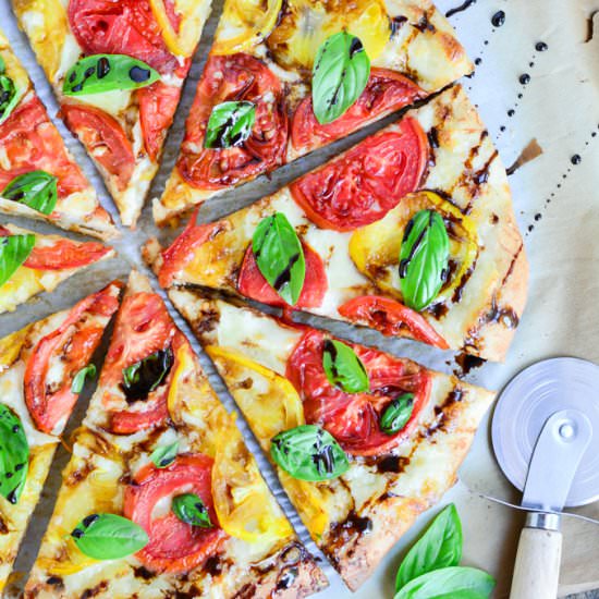 Three Cheese Caprese Pizza
