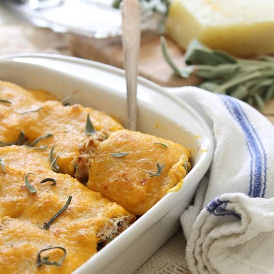 Butternut Squash Lasagna Roll Ups