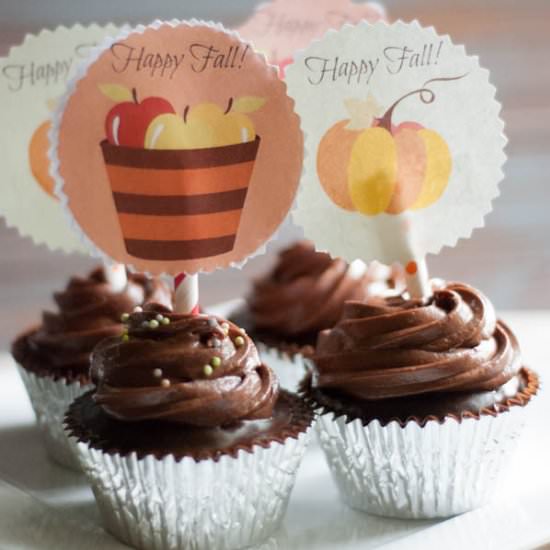 Fudgy Triple Chocolate Cupcakes