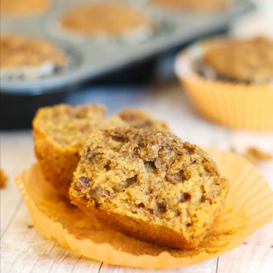 Maple Pumpkin Banana Muffins