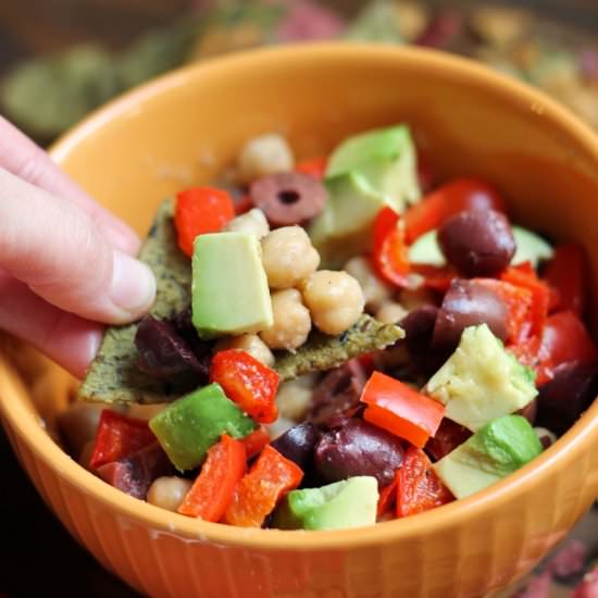 Smoky Chickpeas w/ Olive-Cado Relish