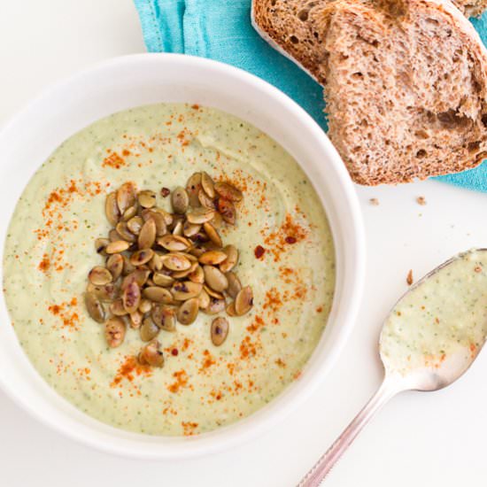Avocado Soup with Chile-Lime Pepita