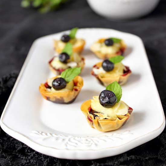 Brie Blueberry Phyllo Bites