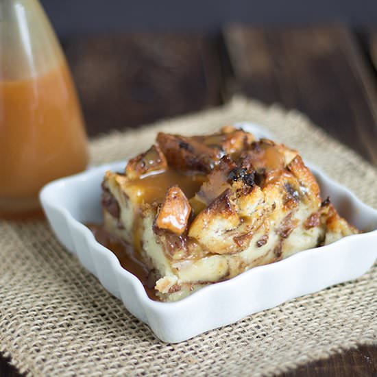 Caramel Raisin Bread Pudding