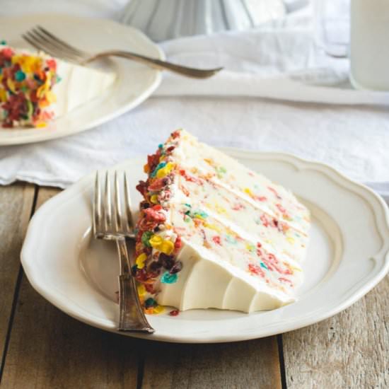 Fruity Pebbles Funfetti Cake