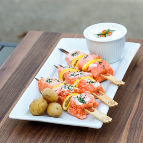 Grilled Salmon Kebabs