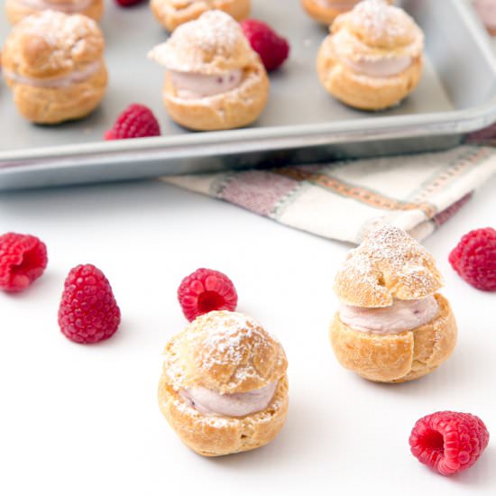 Raspberry Cream Puffs
