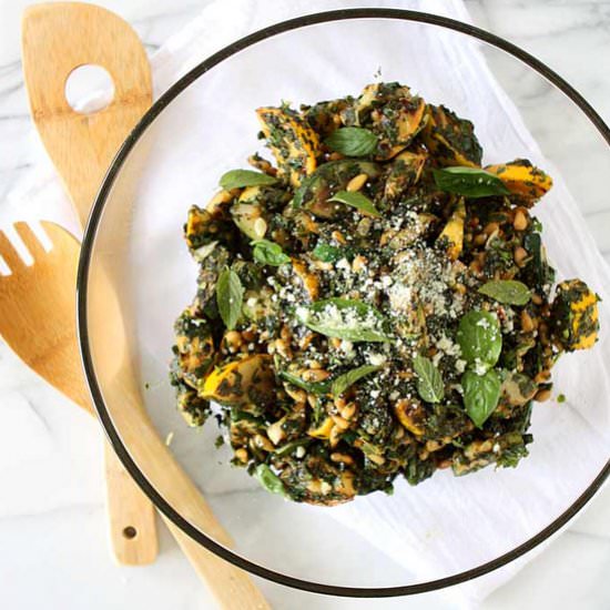 Blackened Squash Salad with Pesto