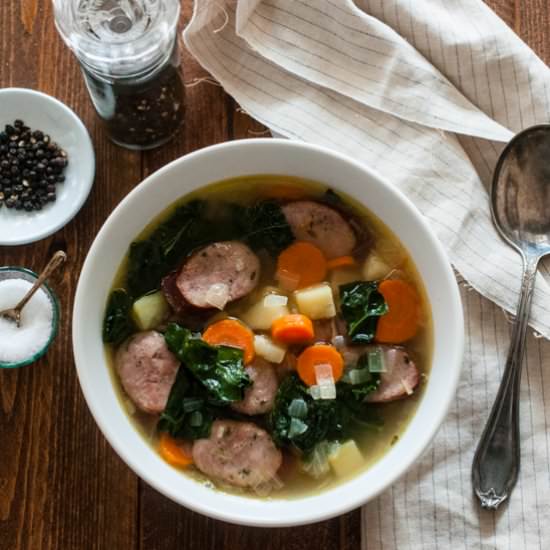 Sausage & Kale Soup w/ Sweet Potato