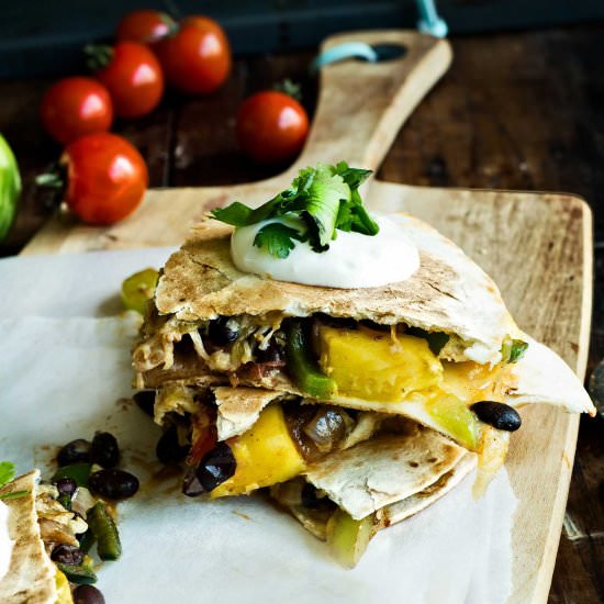 Mango Black Bean Quesadillas