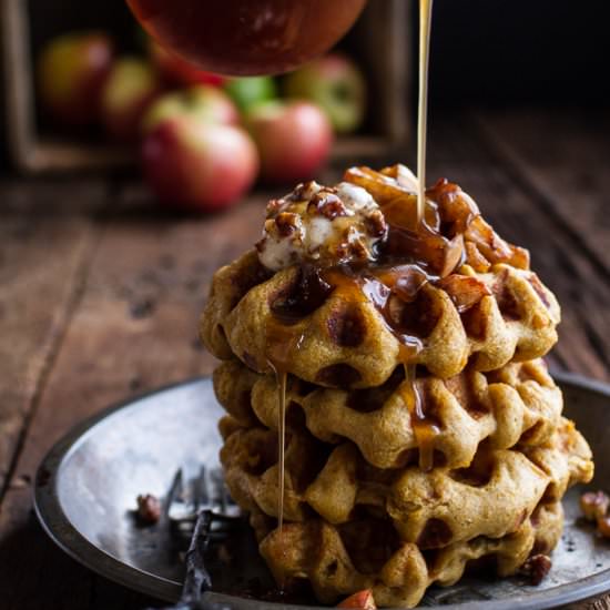 Overnight Cider Pumpkin Waffles