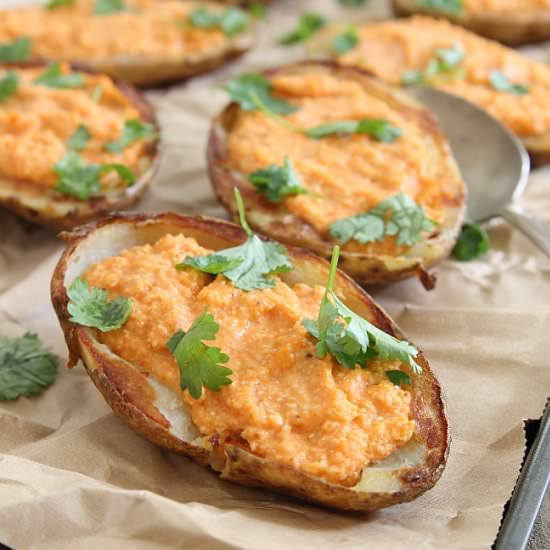 Roasted Red Pepper Potato Skins