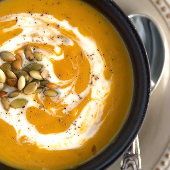 Spicy Butternut Mango Chutney Soup