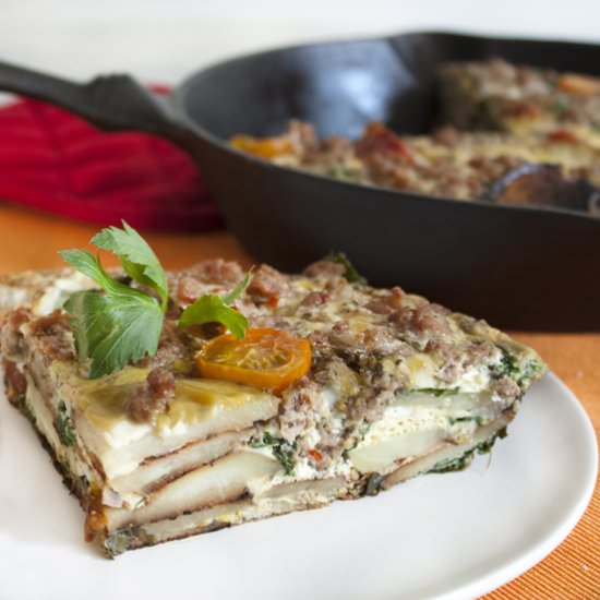 Turkey Sausage and Kale Frittata