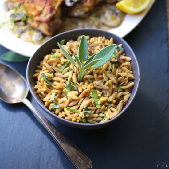 Toasted Orzo with Sage