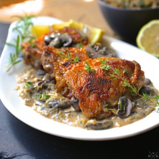 Chicken Baked with Creamy Mushrooms