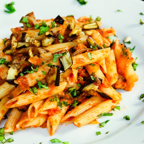 Roasted Eggplant Tomato Pasta