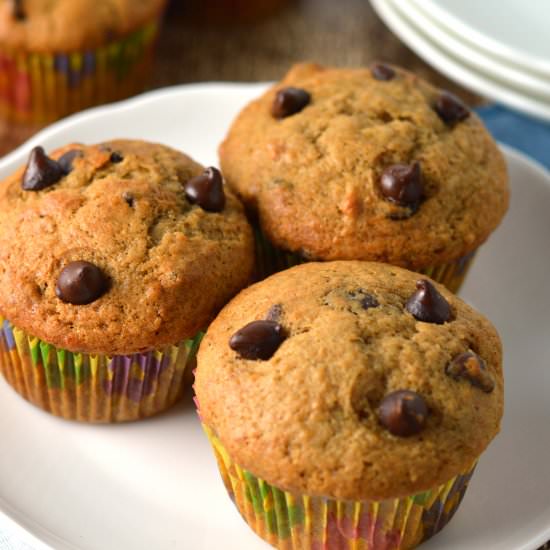 Mocha Banana Chocolate Chip Muffins