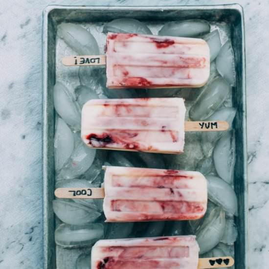 Blackcurrant Caramel Yogurt Pops