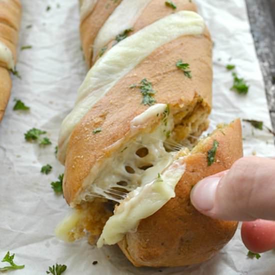 Cheesy Garlic Hasselback Bread