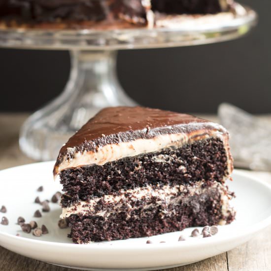 Dark Chocolate & PB Midnight Cake