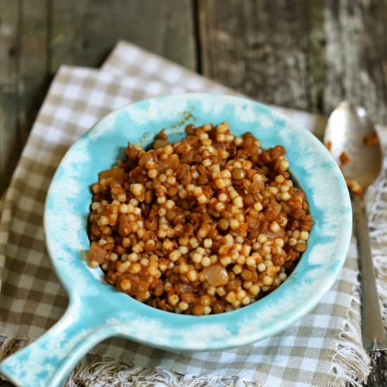 Vegetarian Lentils with Pasta