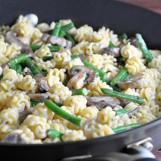 Pasta with Mushrooms & Green Beans