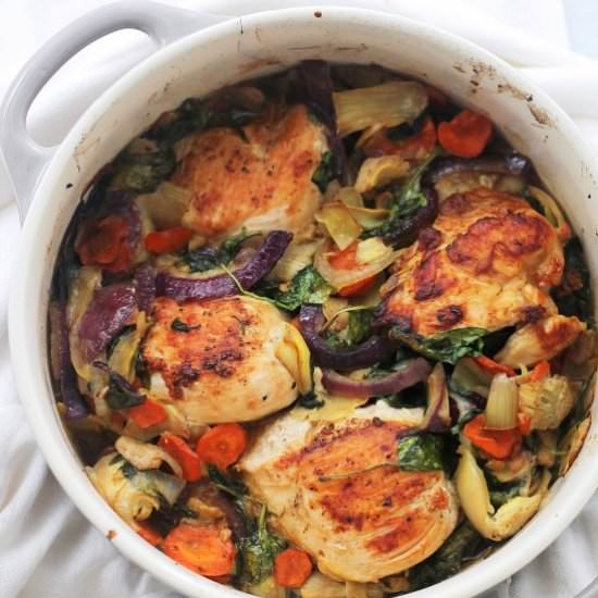 Spinach & Artichokes Baked Chicken
