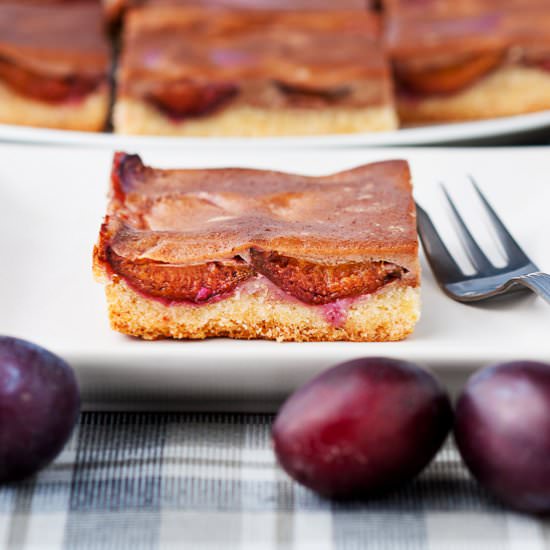 Plum bars with cinnamon topping