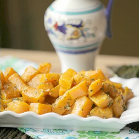 ROASTED BUTTERNUT SQUASH WITH Pesto