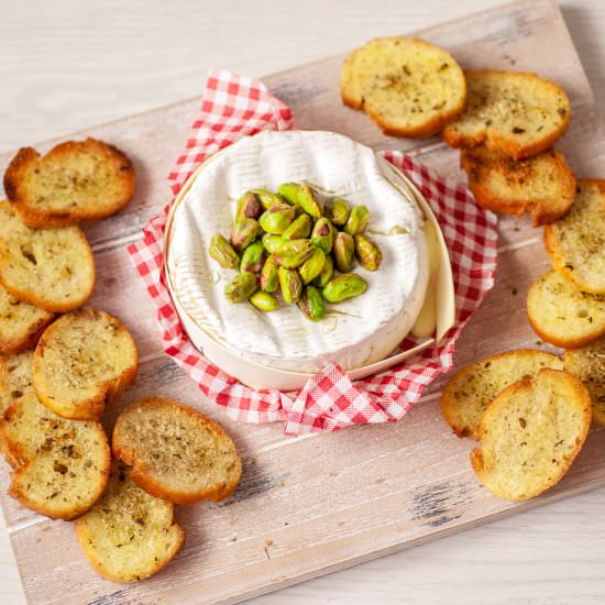 Camembert with Honey Pistachios