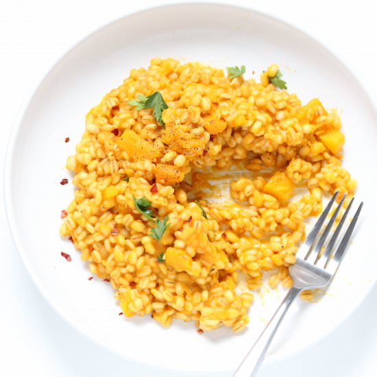 Pumpkin barley risotto