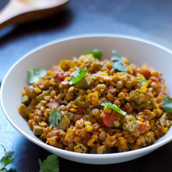 Lentil Curry with Okra
