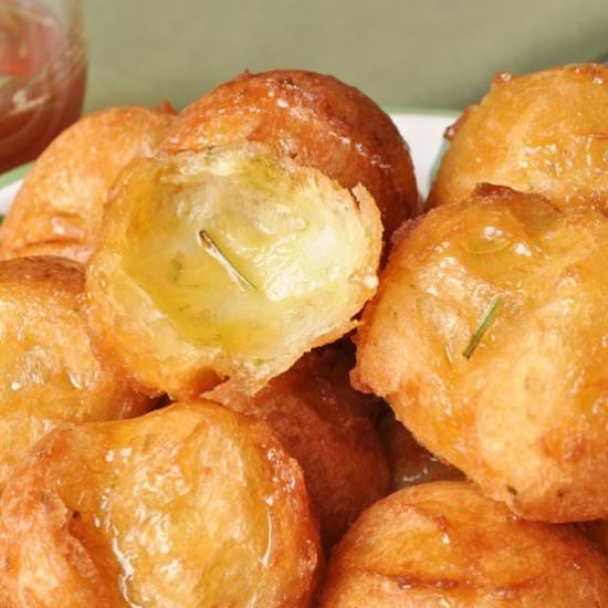 Lime Zeppole with Rosemary Honey