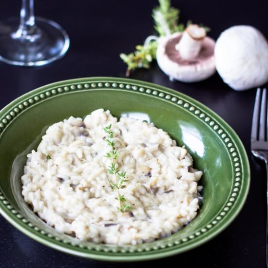 Mushroom Risotto with Goat Cheese