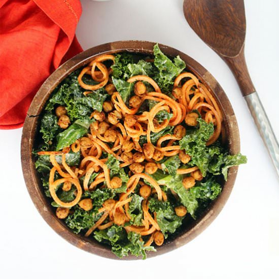 Kale Caesar with Sweet Potato