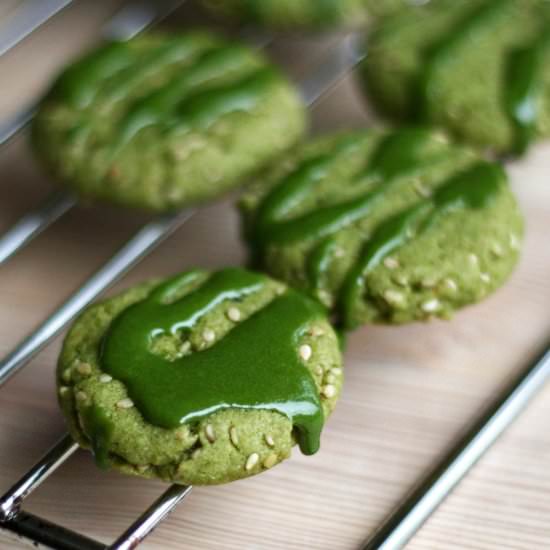 Matcha Sesame Cookies